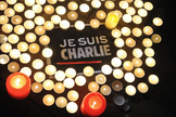 El eslogan "Je suis Charlie", en Pars, tras el atentado del 7 de enero de 2015.