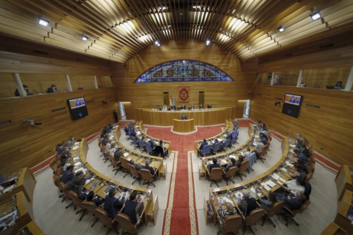 El Pleno del Parlamento gallego, durante la investidura de Feijo.