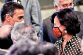 El presidente del Gobierno, Pedro Snchez, y la presidenta del Banco Santander, Ana Botn el pasado lunes en la conferencia organizada por Moncloa.