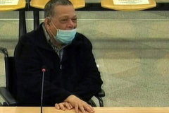 El ex viceministro de Defensa salvadoreo Inocente Montano, durante su declaracin en el juicio.