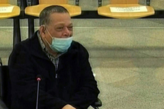 El ex viceministro de Defensa salvadoreo Inocente Montano, durante su declaracin en el juicio.