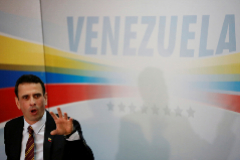 El opositor venezolano Henrique Capriles durante una conferencia en Caracas.