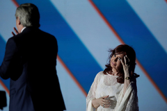 Cristina Kirchner durante el discurso inaugural de Alberto Fernndez.