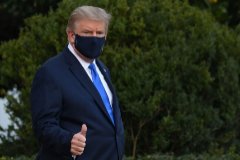 US President lt;HIT gt;Donald lt;/HIT gt; lt;HIT gt;Trump lt;/HIT gt; walks to Marine One prior to departure from the South Lawn of the White House in Washington, DC, October 2, 2020, as he heads to Walter Reed Military Medical Center, after testing positive for Covid-19. - President lt;HIT gt;Donald lt;/HIT gt; lt;HIT gt;Trump lt;/HIT gt; will spend the coming days in a military hospital just outside Washington to undergo treatment for the coronavirus, but will continue to work, the White House said Friday (Photo by SAUL LOEB / AFP)