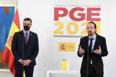 Pedro Snchez y su socio de gobierno, Pablo Iglesias