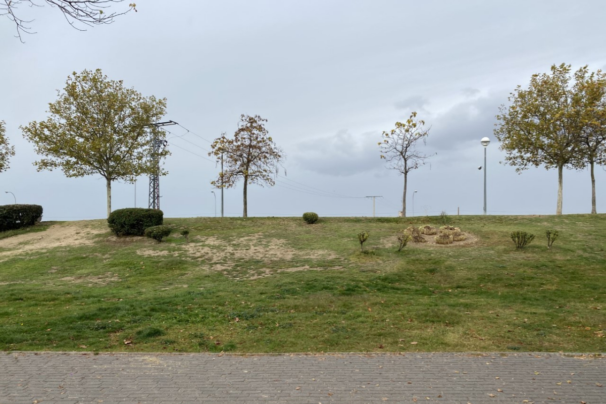 La pradera del parque Adolfo Surez, ya sin el homenaje a las vctimas de la Covid-19.
