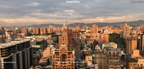 Vistas desde una ventana de Taipei.