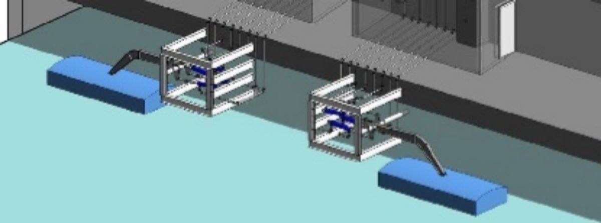Dispositivo de energa undimotriz que se instalar en la Marina y que generar electricidad con las olas.