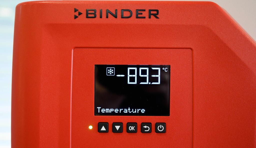 Un congelador de temperatura ultra baja del productor de congeladores especiales Binder en Tuttlingen, al sur de Alemania.