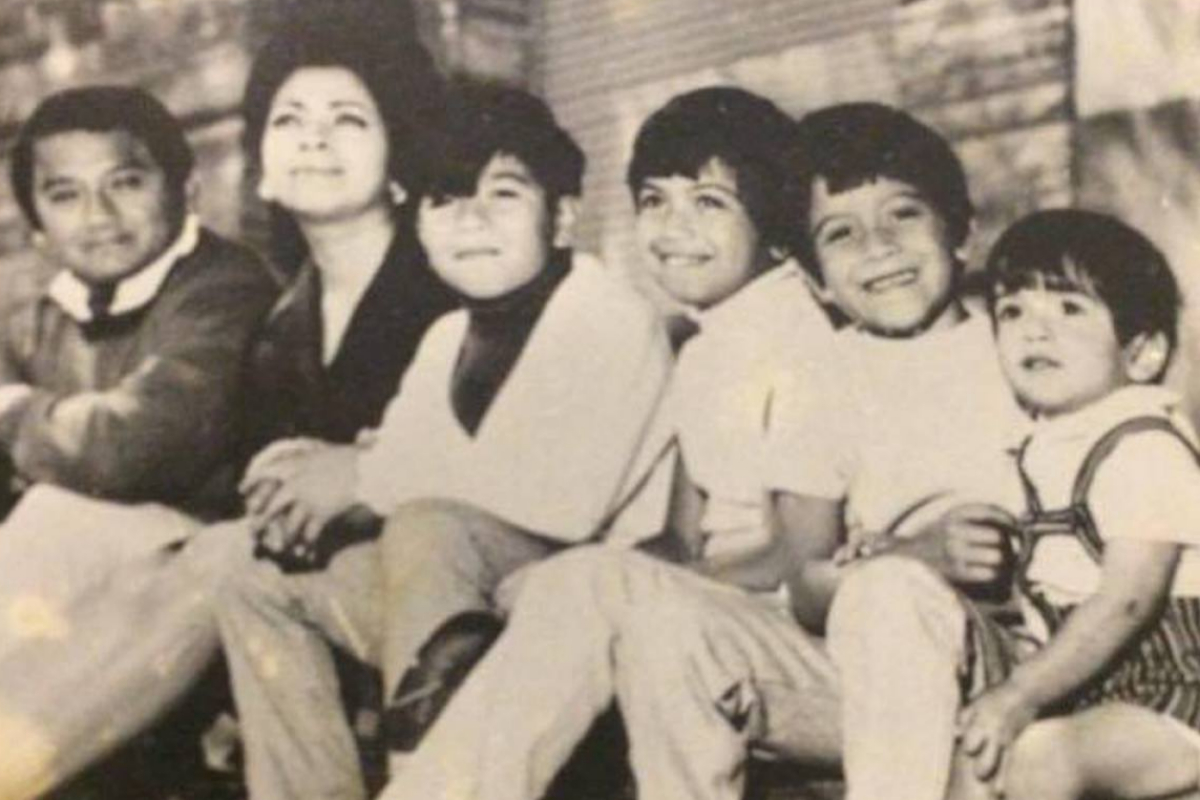 Armando Manzanero, Mara Elena Arjona y sus hijos.