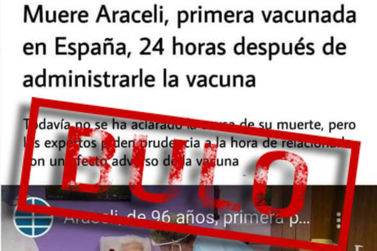 No, Araceli no ha muerto 24 horas después de vacunarse