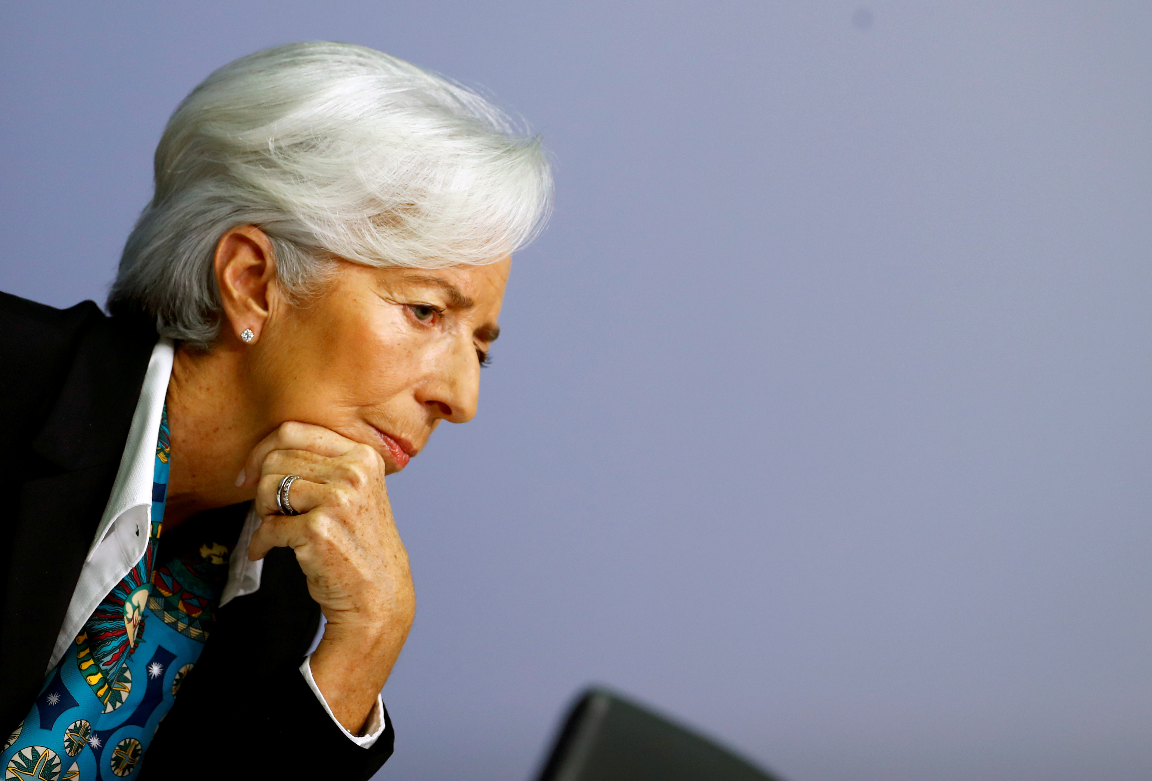 La presidenta del BCE, Christine Lagarde, en Frncfort.