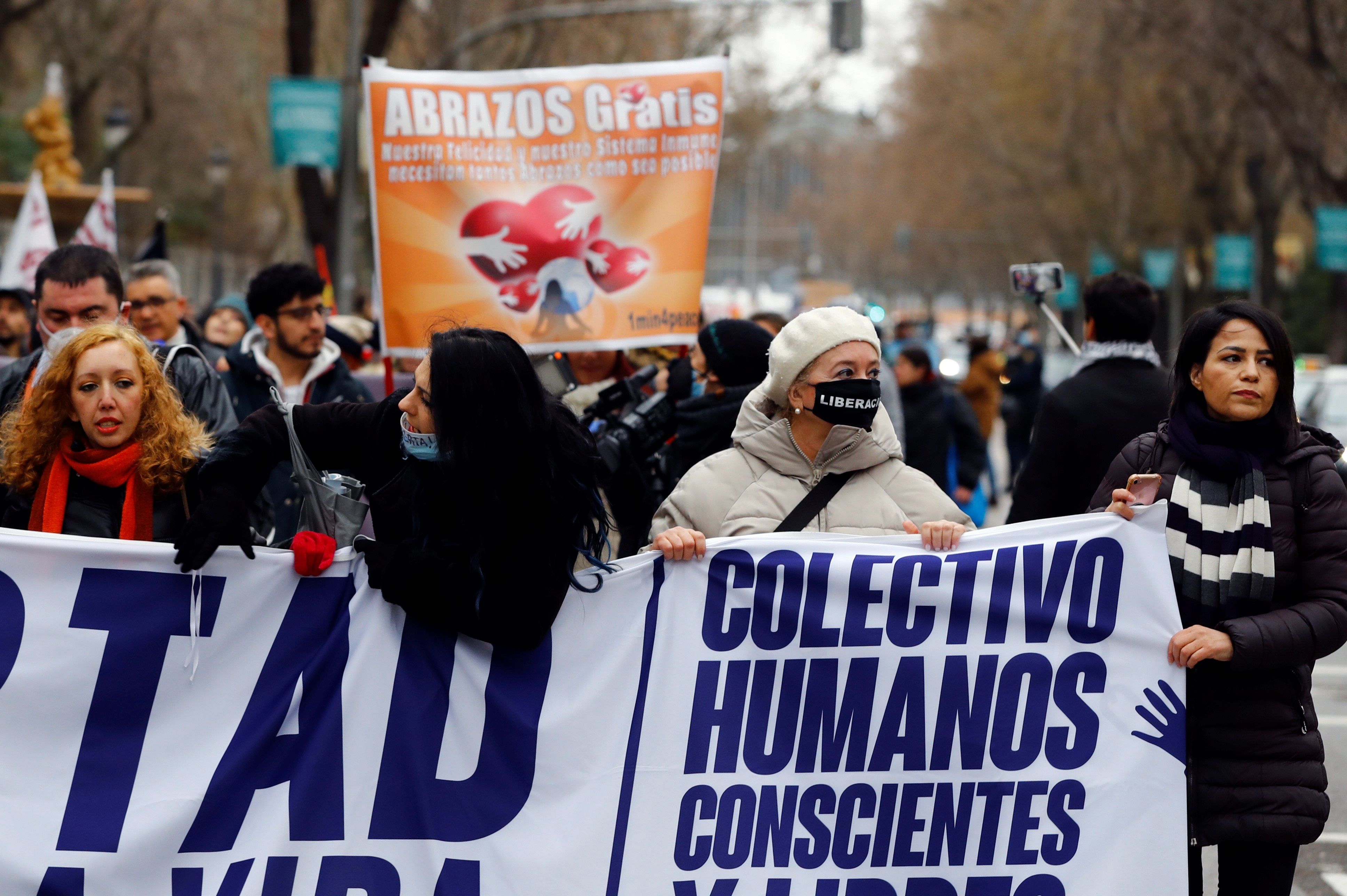 Manifestacin contra las medidas antiCovid en Madrid.