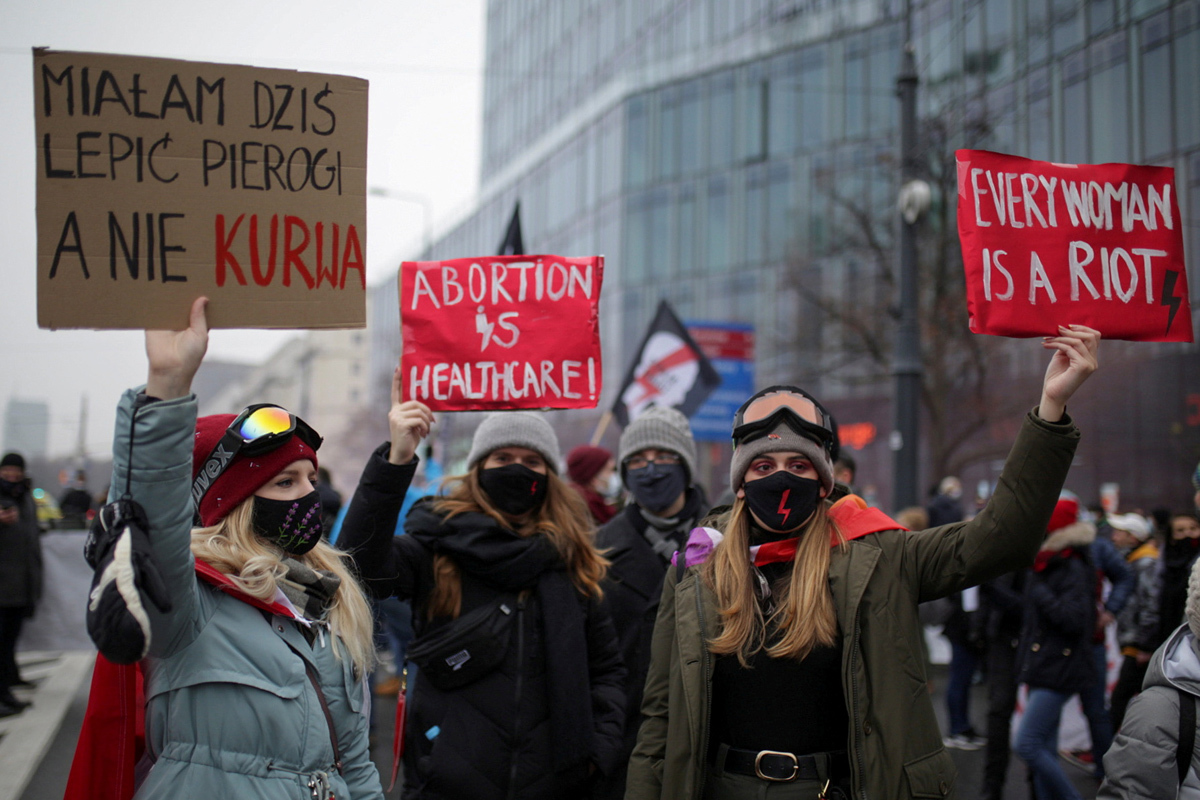 Manifestación a favor del aborto, en Varsovia.