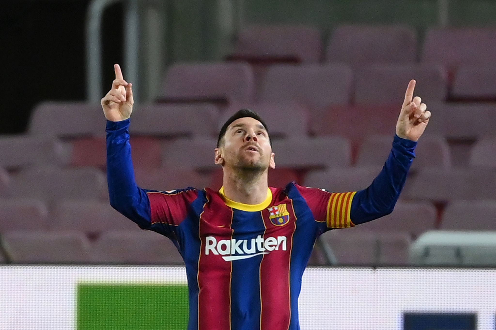 Messi, tras marcar para el Barcelona.