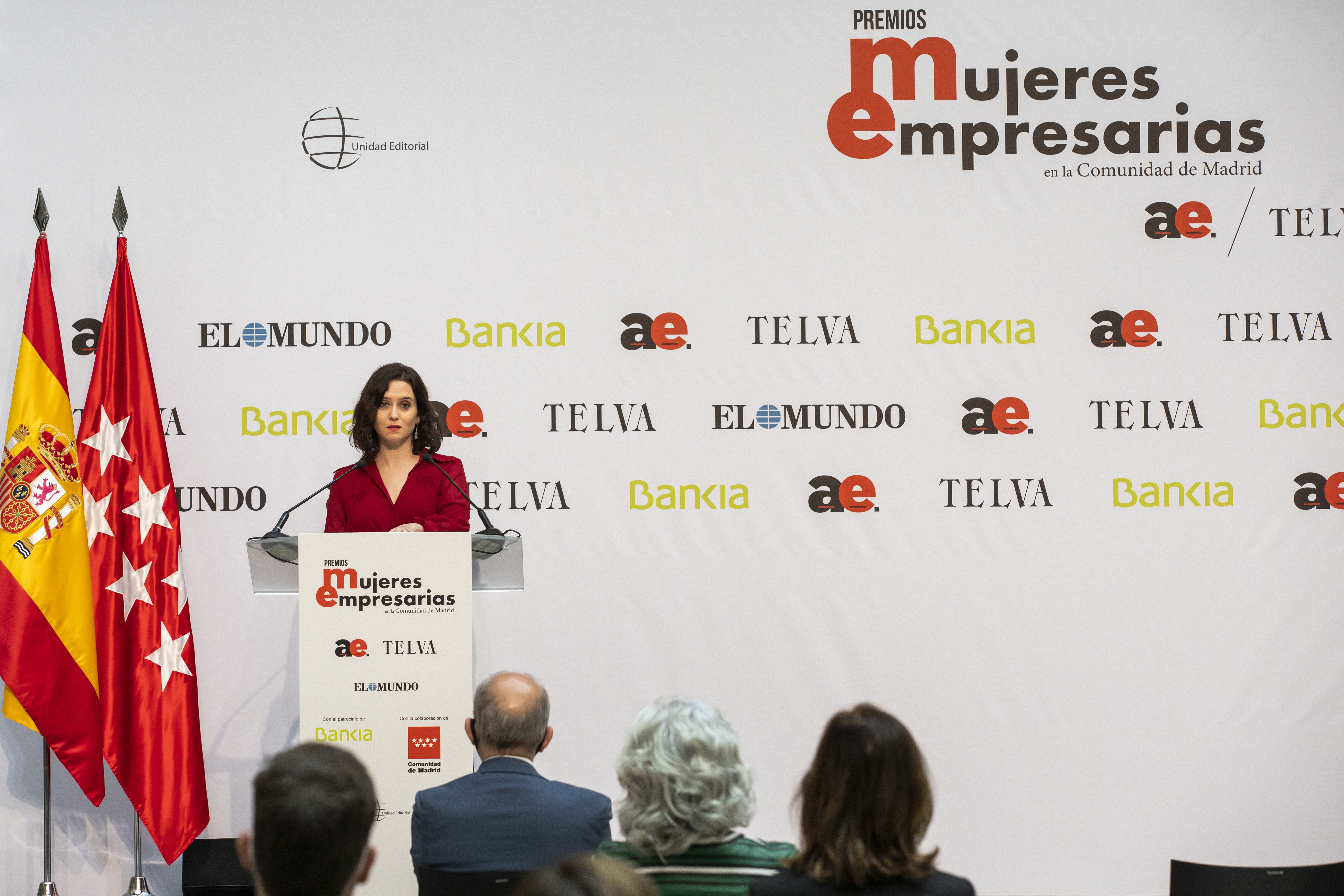 Isabel Daz Ayuso durante su intervencin, este martes, en los premios de Actualidad Econmica y Telva a las mejores empresarias de Madrid.