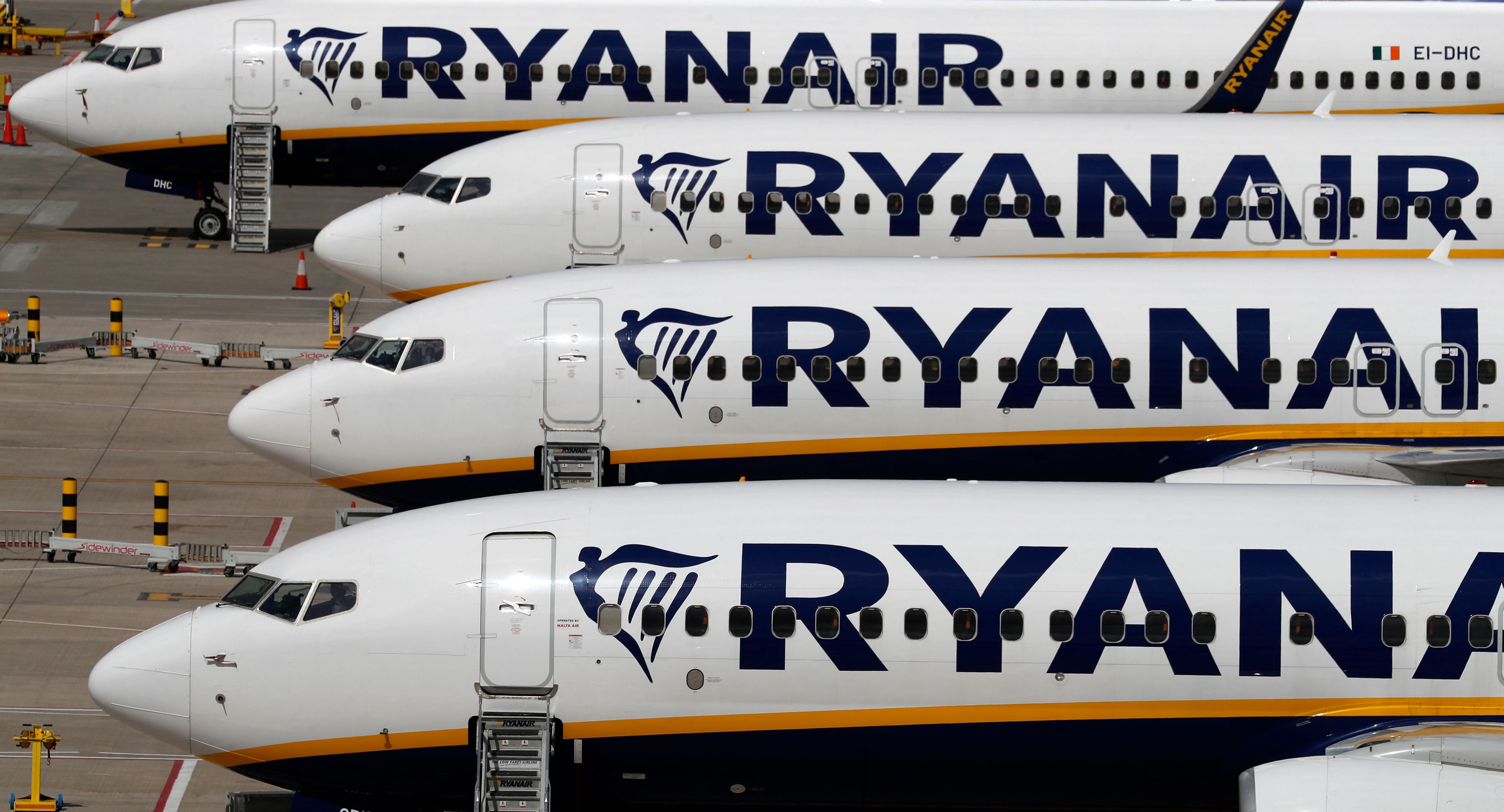 Aviones de Ryanair en el aeropuerto de Stansted, Londres.
