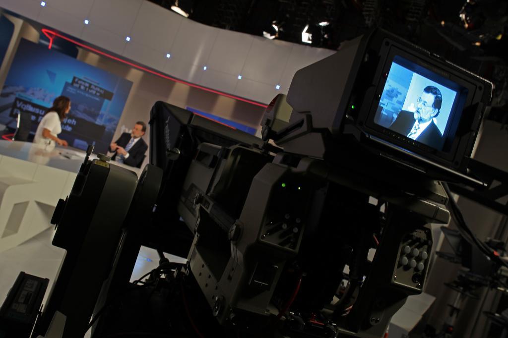Imagen de archivo de una entrevista a Rajoy en TVE