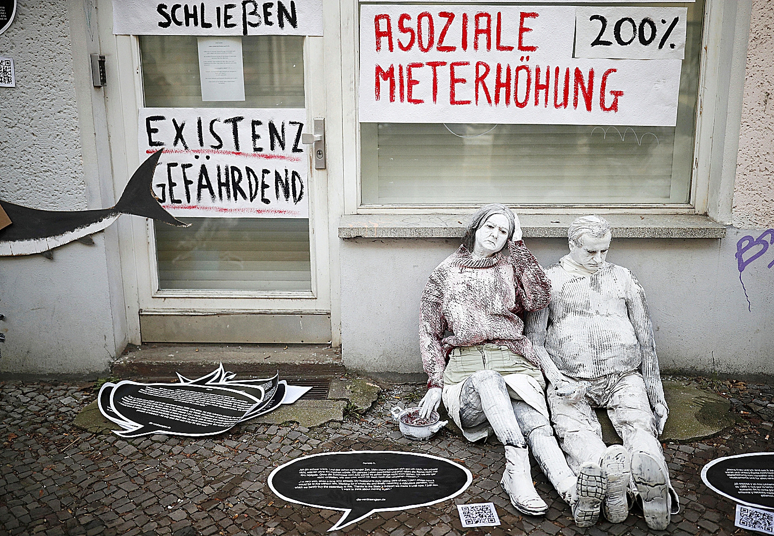 Acto de protesta en Berln contra la falta de alquileres.