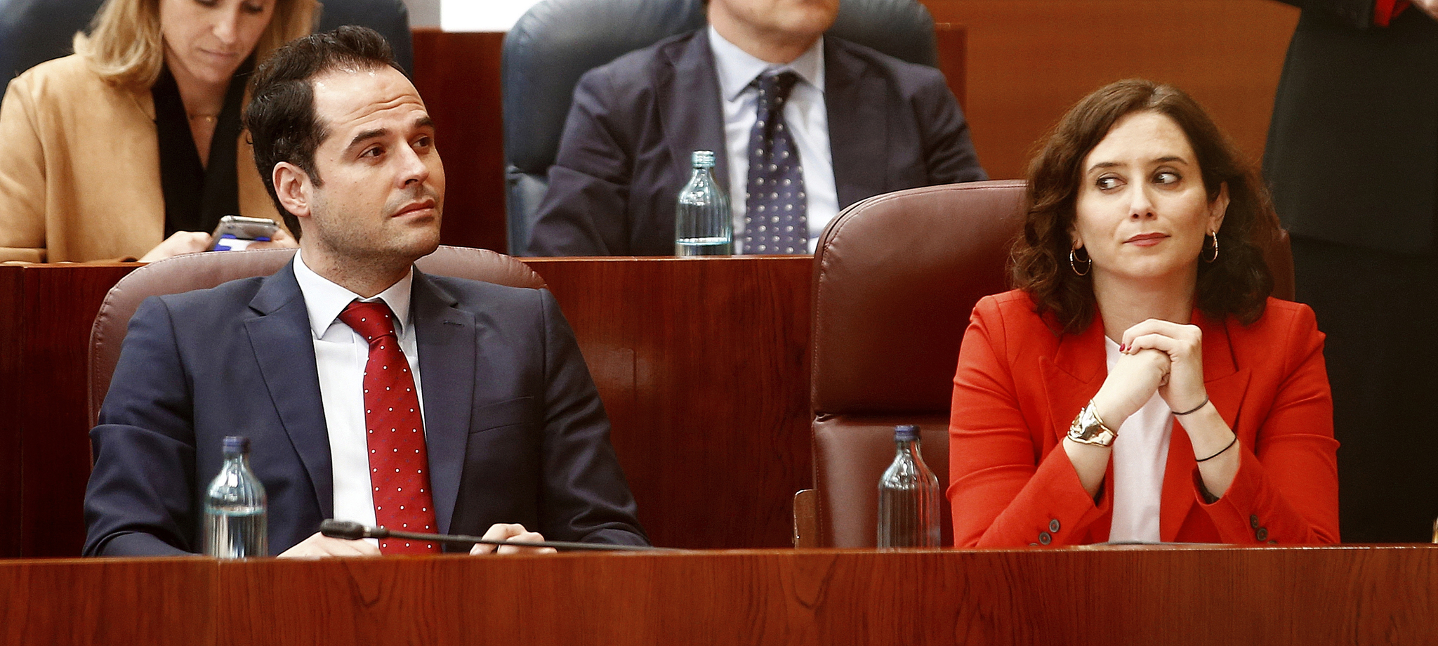 Ignacio Aguado e Isabel Díaz Ayuso en la Asamblea de Madrid