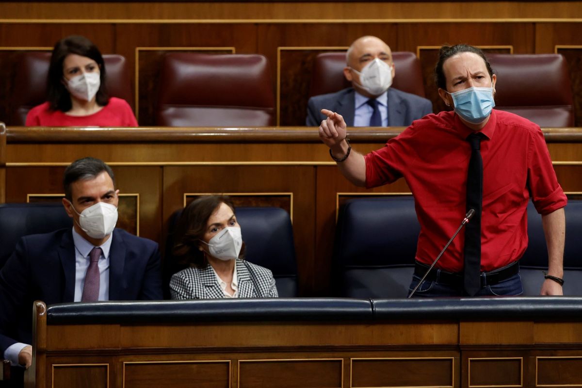 El vicepresidente segundo del Gobierno, Pablo Iglesias, este mircoles en el Congreso.