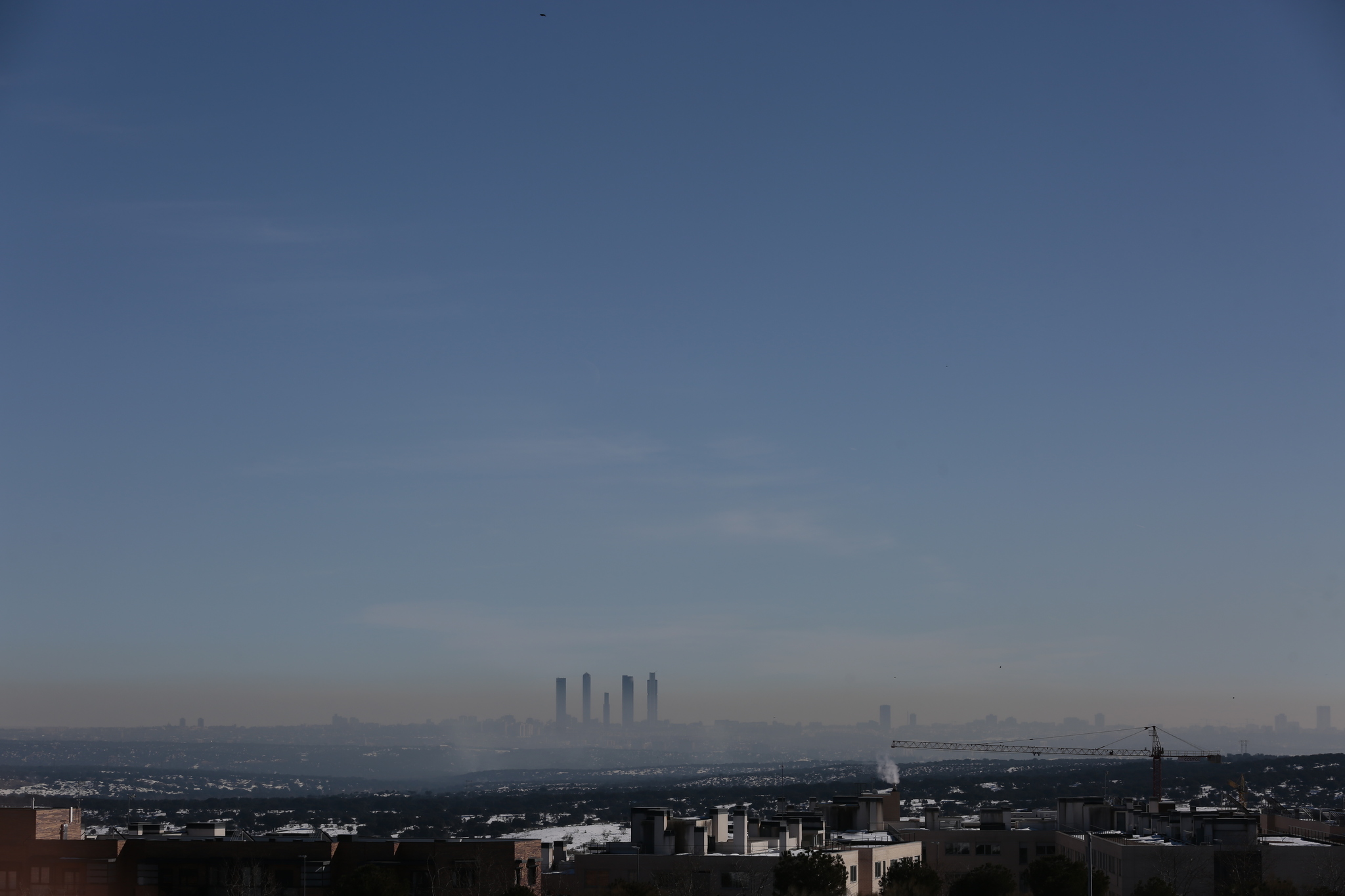 Vista de la boina de contaminacin en la Comunidad de Madrid.