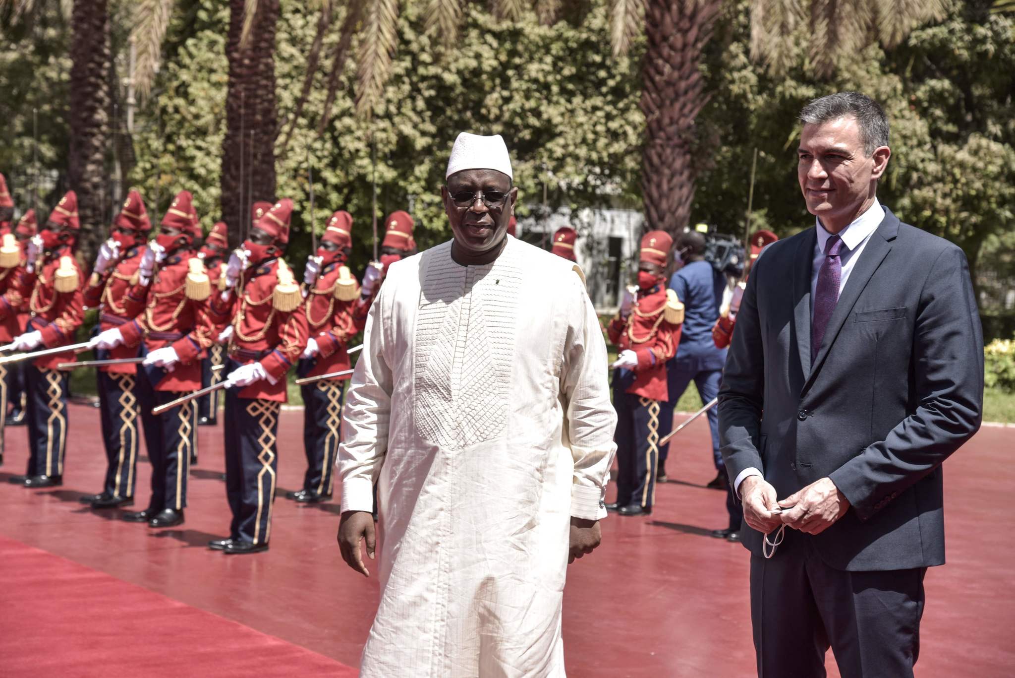 Pedro Snchez en un acto con el primer ministro de Senegal, Macky Sall, este viernes.