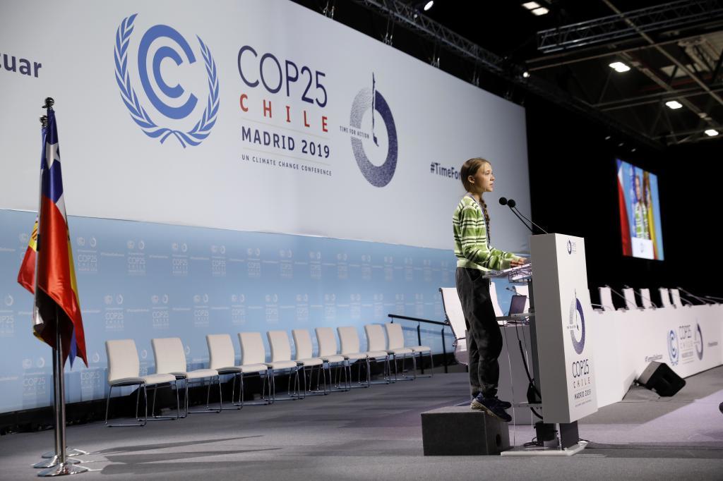 Thunberg, durante la COP25.