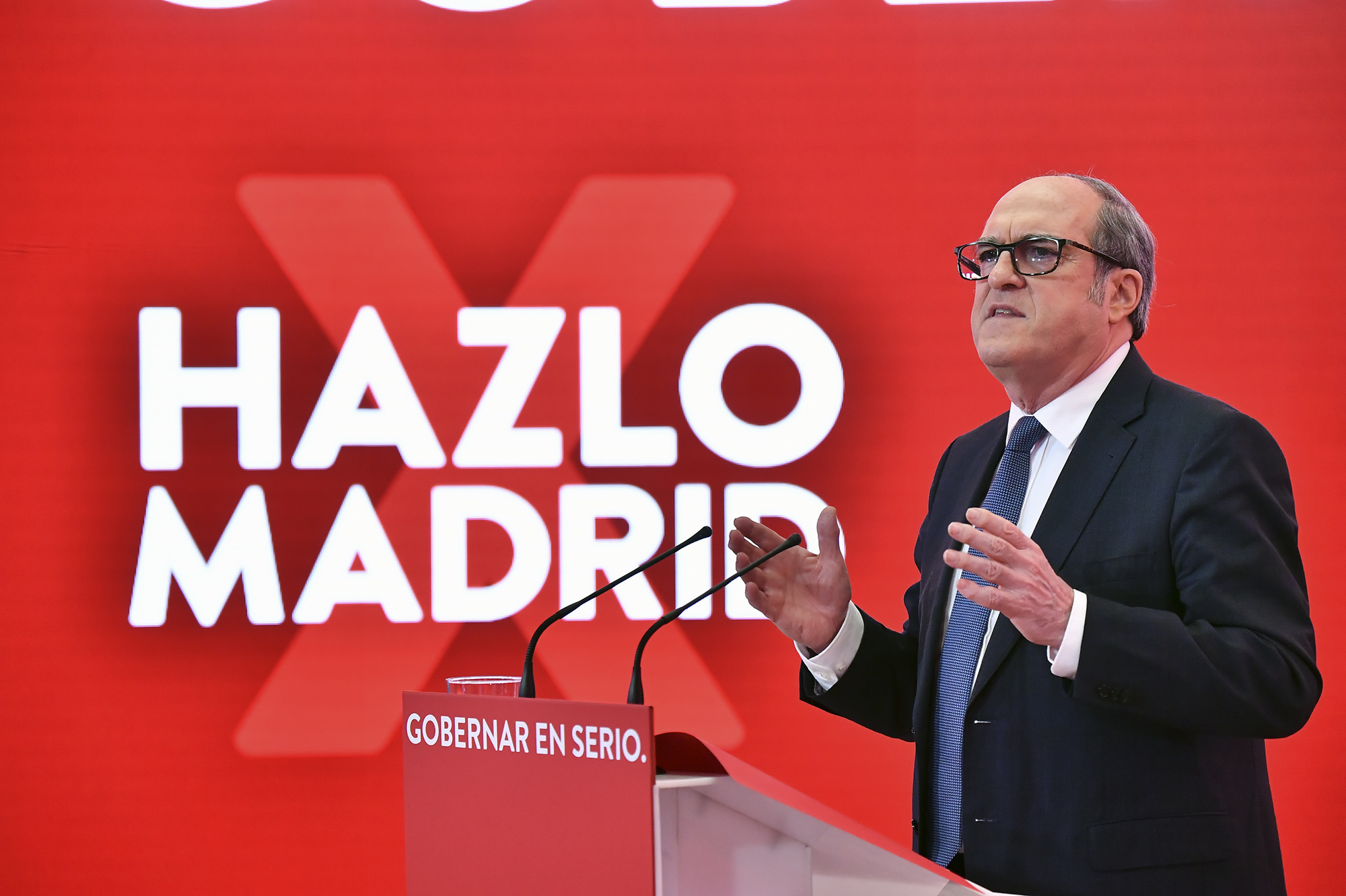ngel Gabilondo, durante la presentacin hace unos das de la campaa del PSOE-M a las elecciones autonmicas.