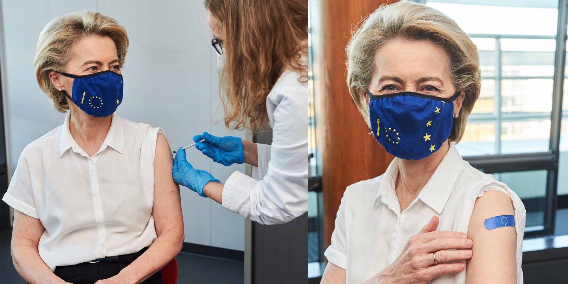 Ursula von der Leyen se vacuna contra el Covid-19.