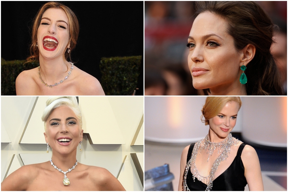 De izquierda a derecha y de arriba abajo: Anne Hathaway, Angelina Jolie, Lady Gaga y Nicole Kidman.