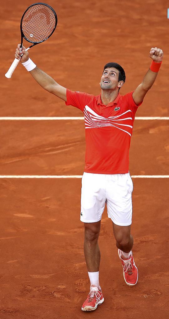 Djokovic celebra su victoria en la final de 2019.