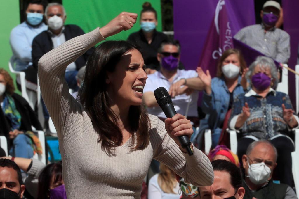 Irene Montero, hoy, en un acto de Podemos en Madrid.