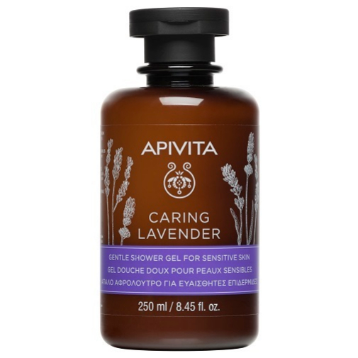 Productos relajantes para darte un buen bao: Gel de bao Caring Lavender de Apivita.