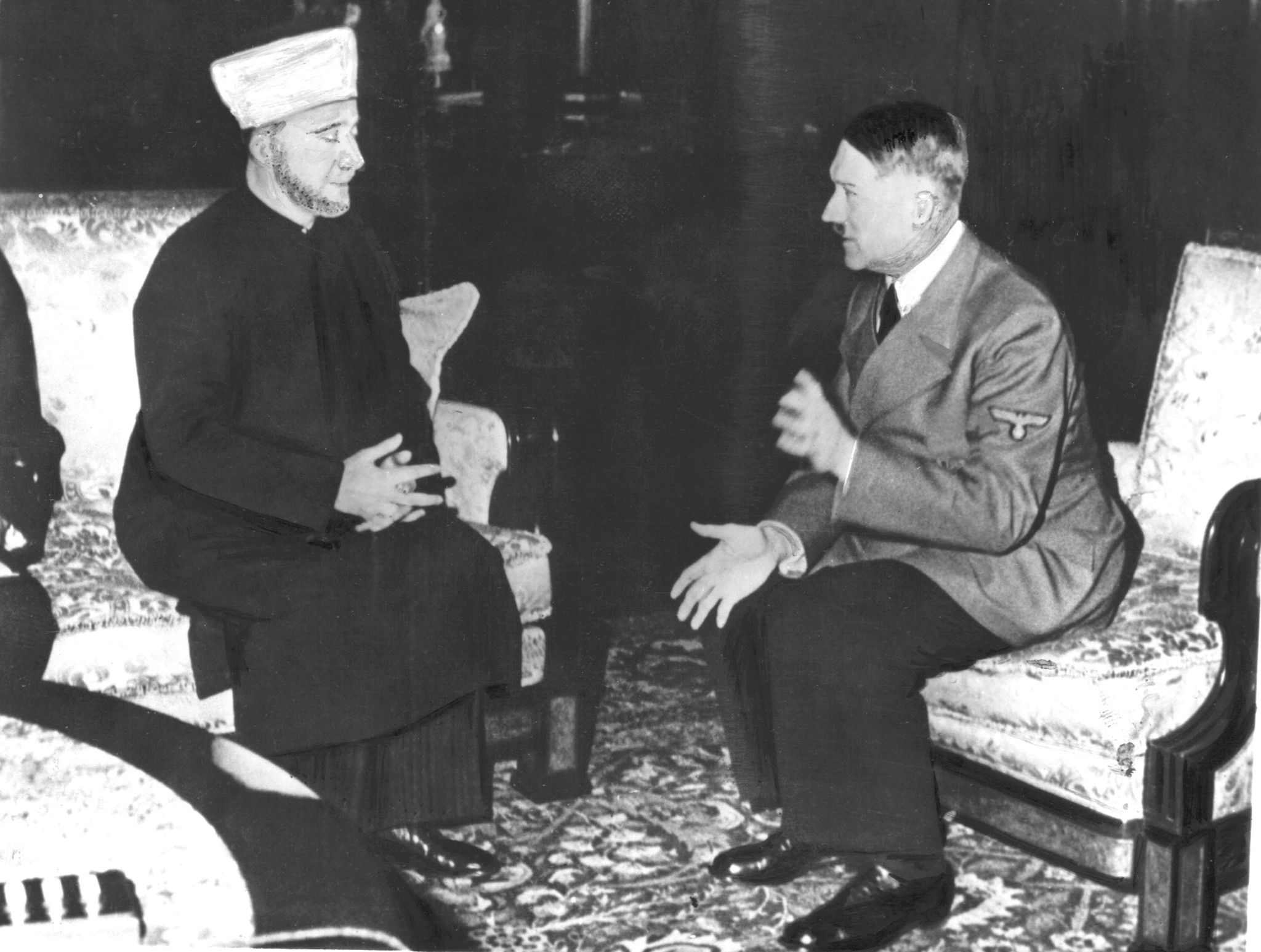 El muftí Amin al-Husayni, con Hitler, en diciembre de 1941.