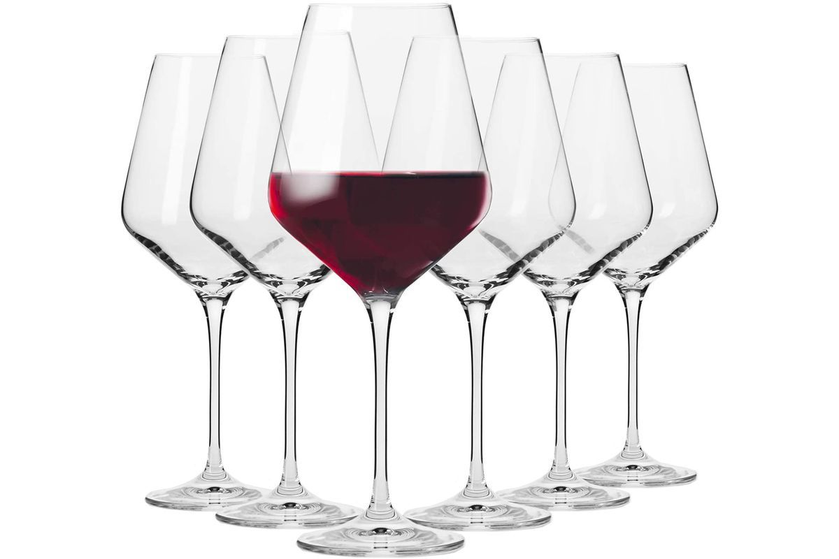  Copas de vino tinto de cristal – Elegante copa de vino  rojo/blanco hecha de cristal de alta calidad 100% sin plomo : Hogar y Cocina