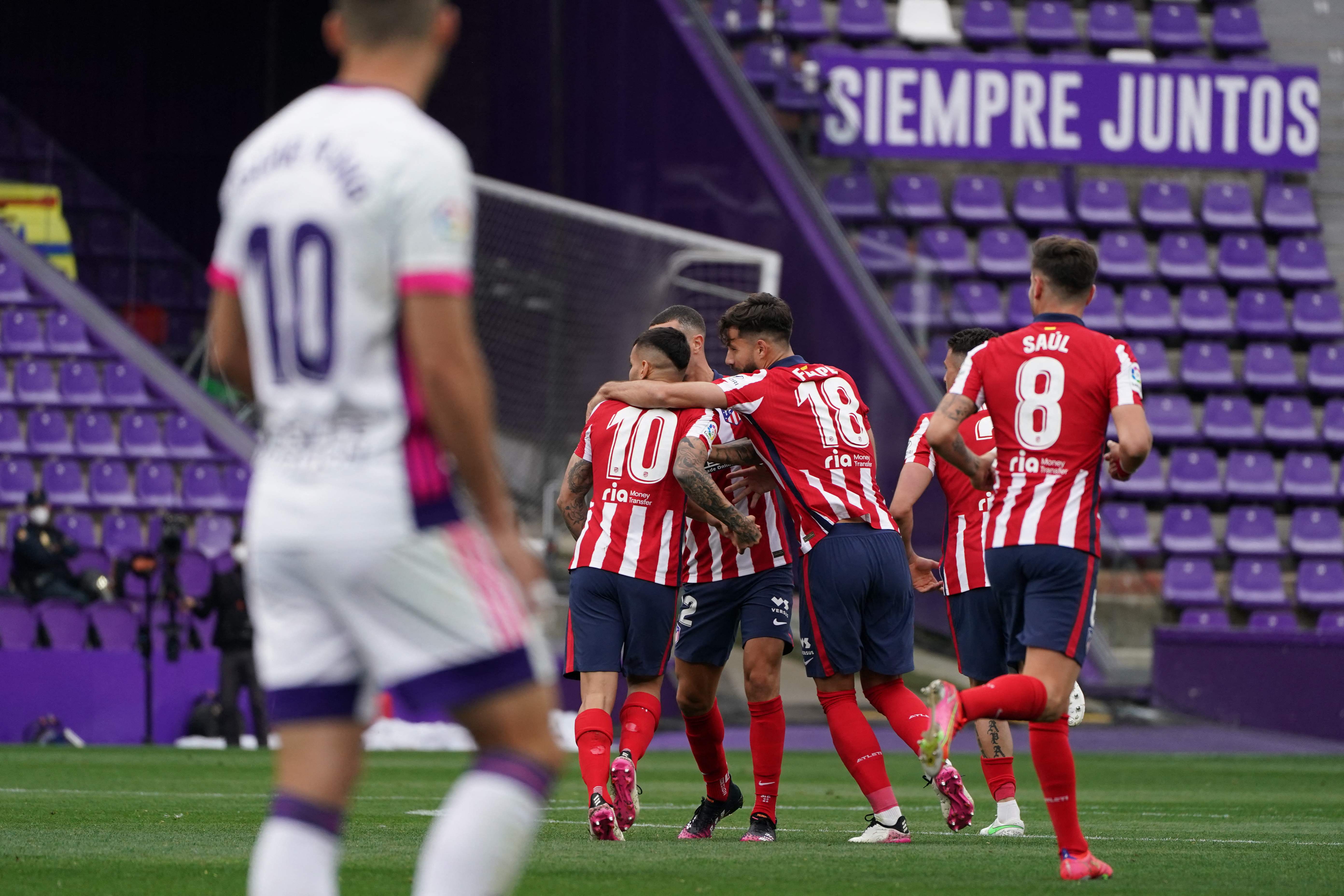 Correa festeja el gol del 1-1 en el Jos Zorrilla.