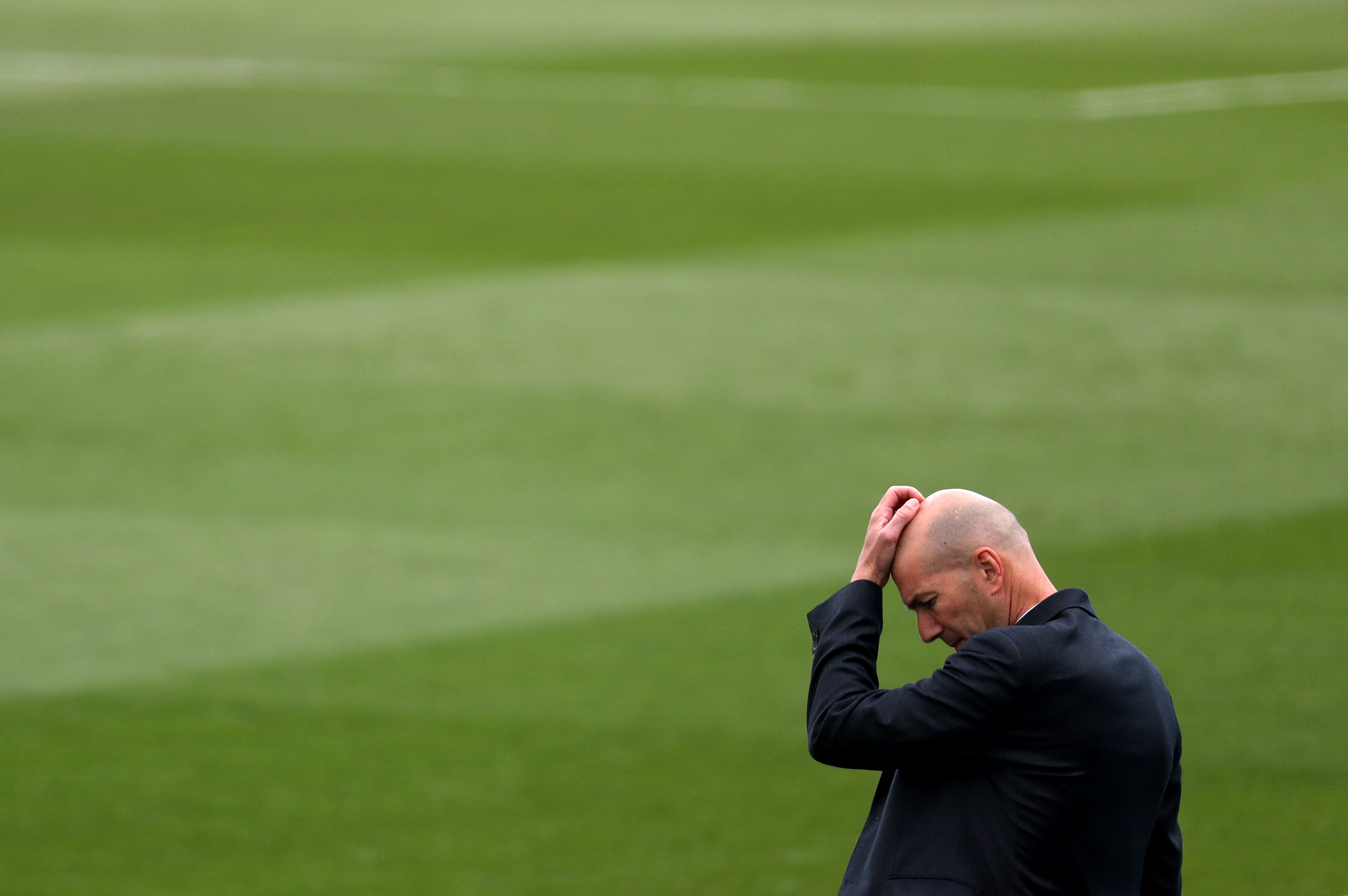 Zidane, durante el partido ante el Villarreal.