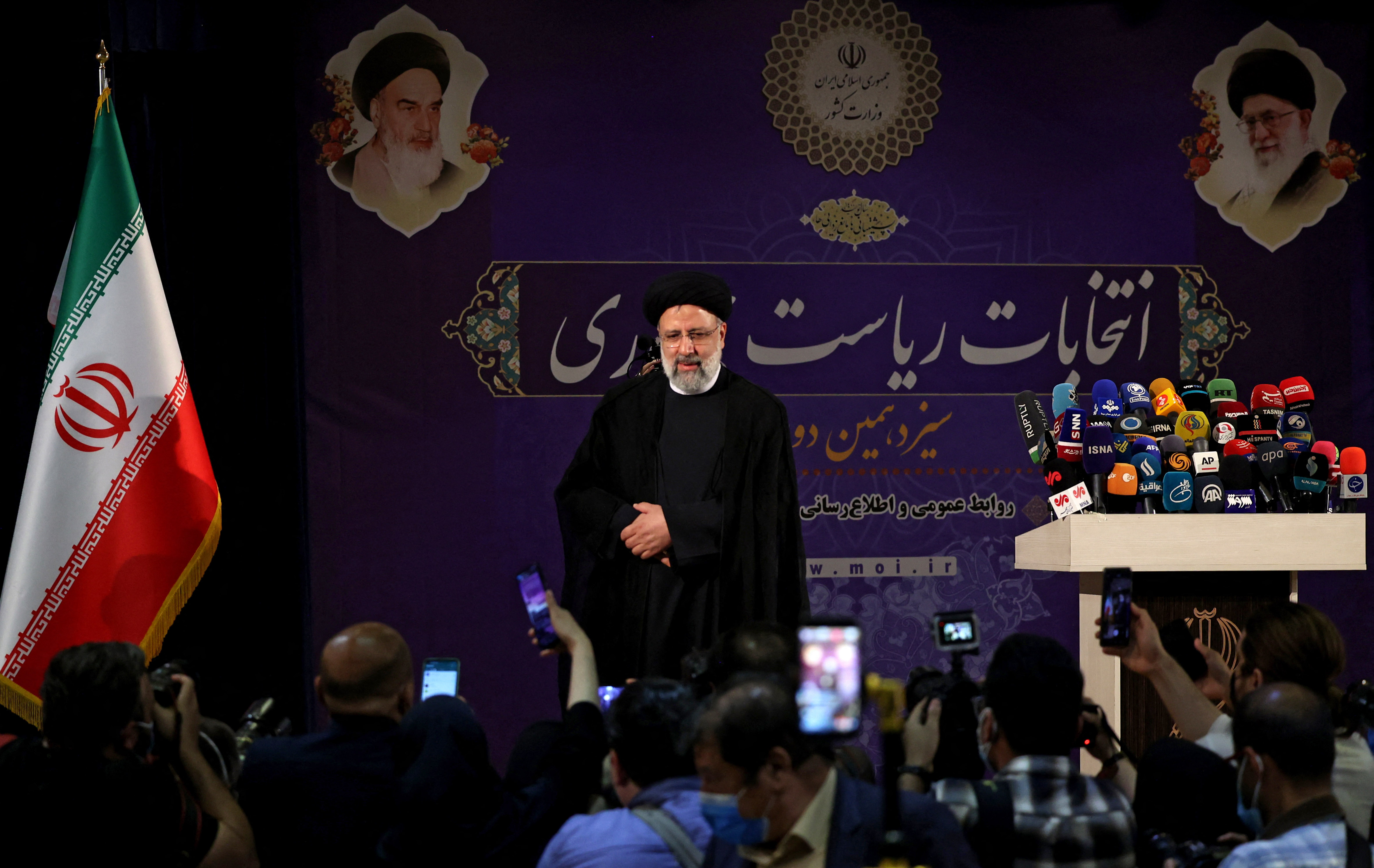 El candidato presidencial Ibrahim Raisi, en Tehern.