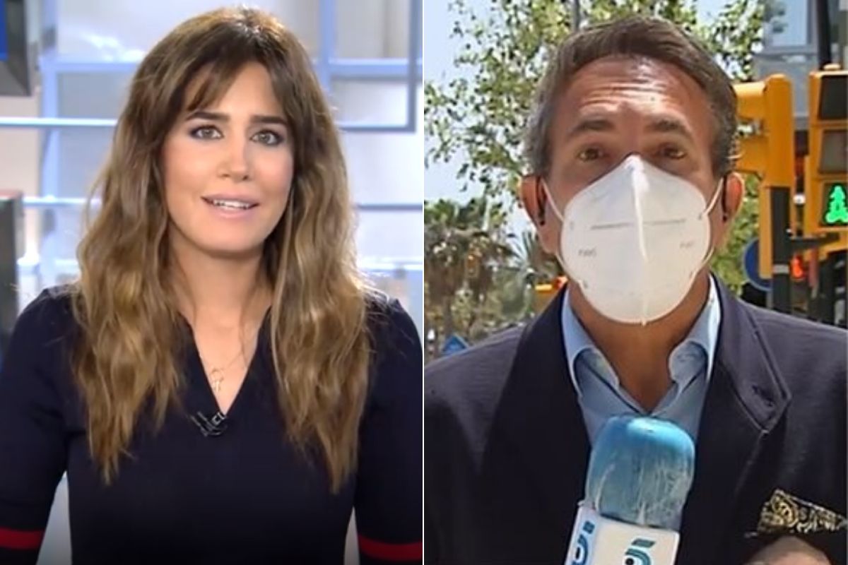 Informativos Telecinco: Isabel Jimnez no se puede aguantar la risa por lo que hizo un reportero