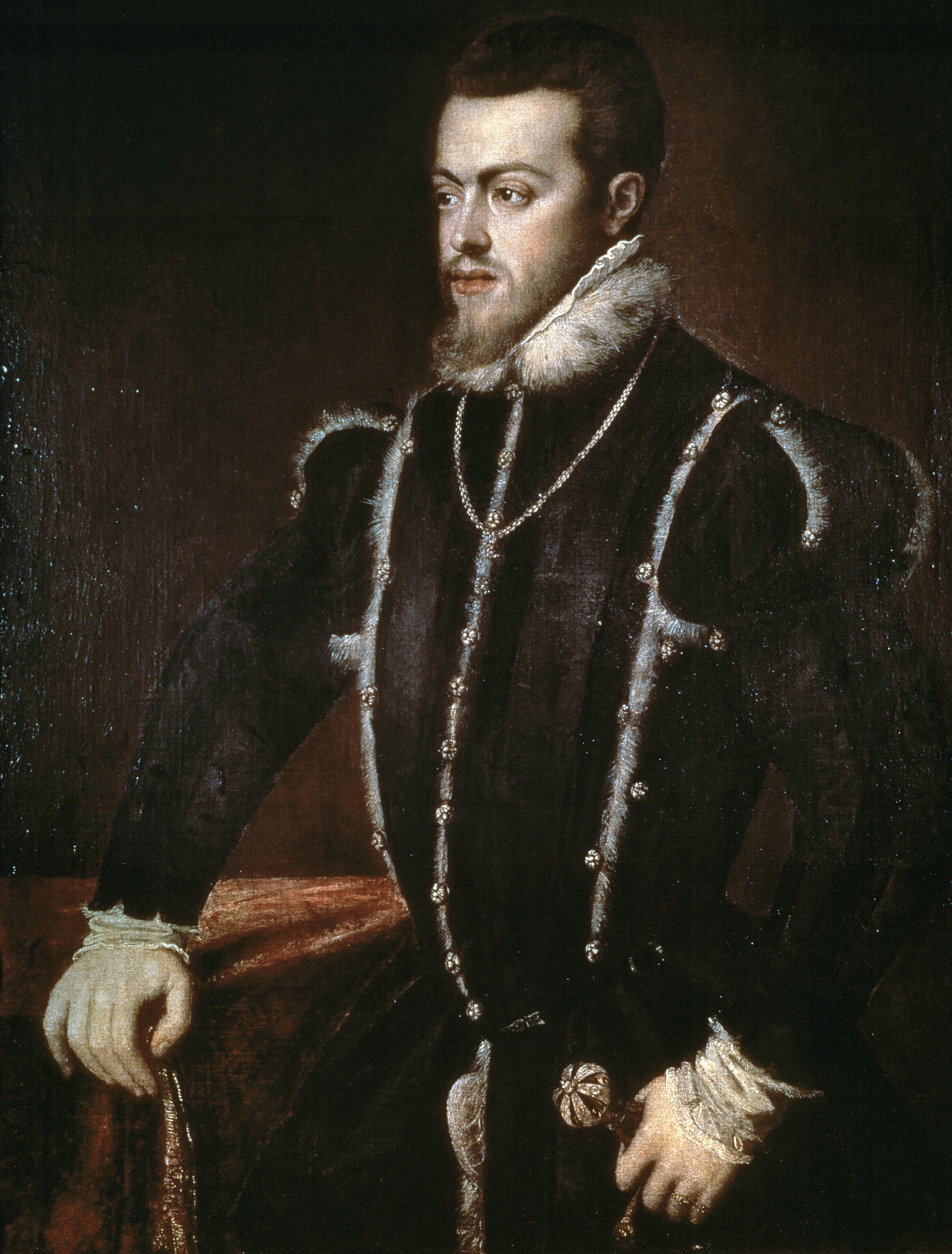 Felipe II, en un óleo realizado en el taller de Tiziano en 1551.