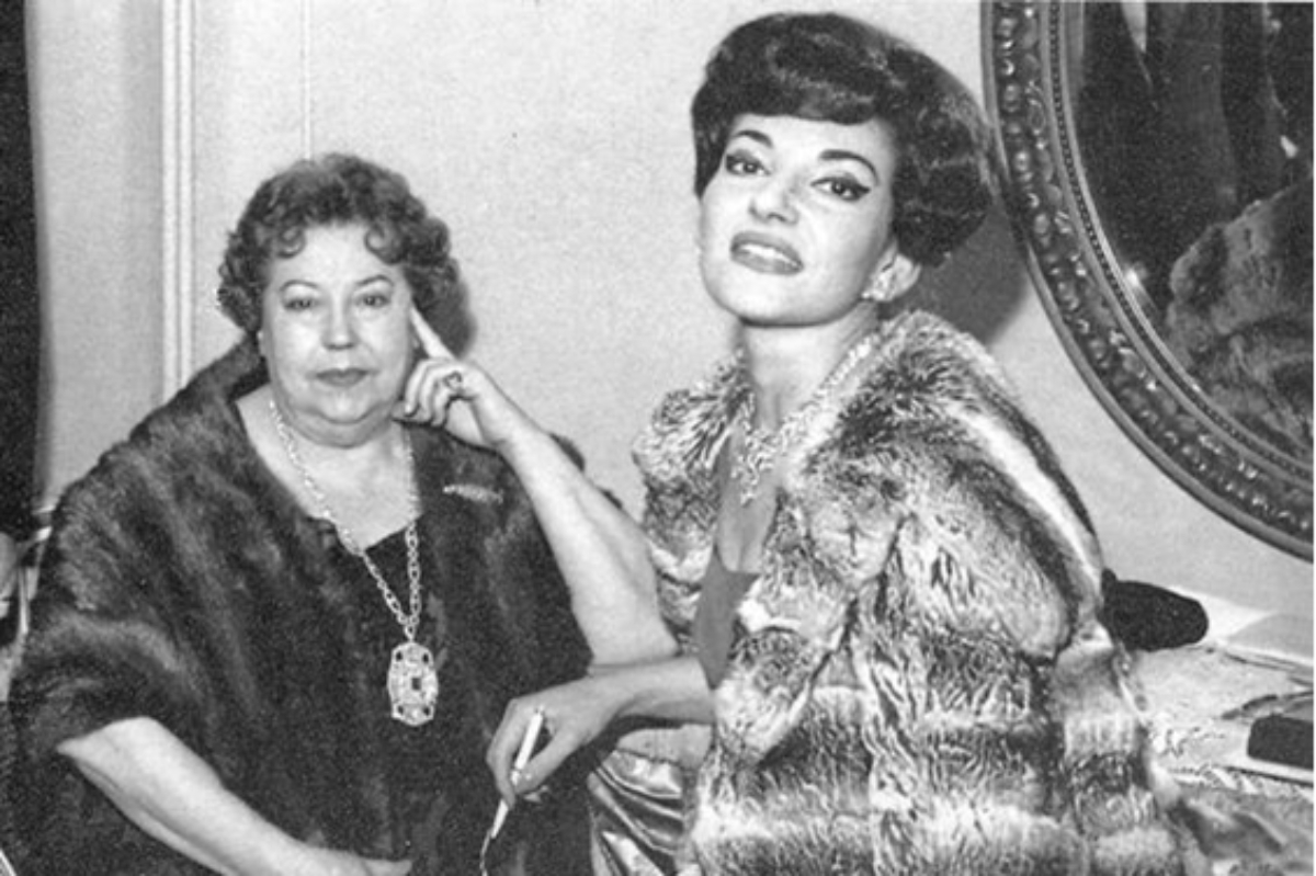 Elvira de Hidalgo, junto a su discpula, Maria Callas.