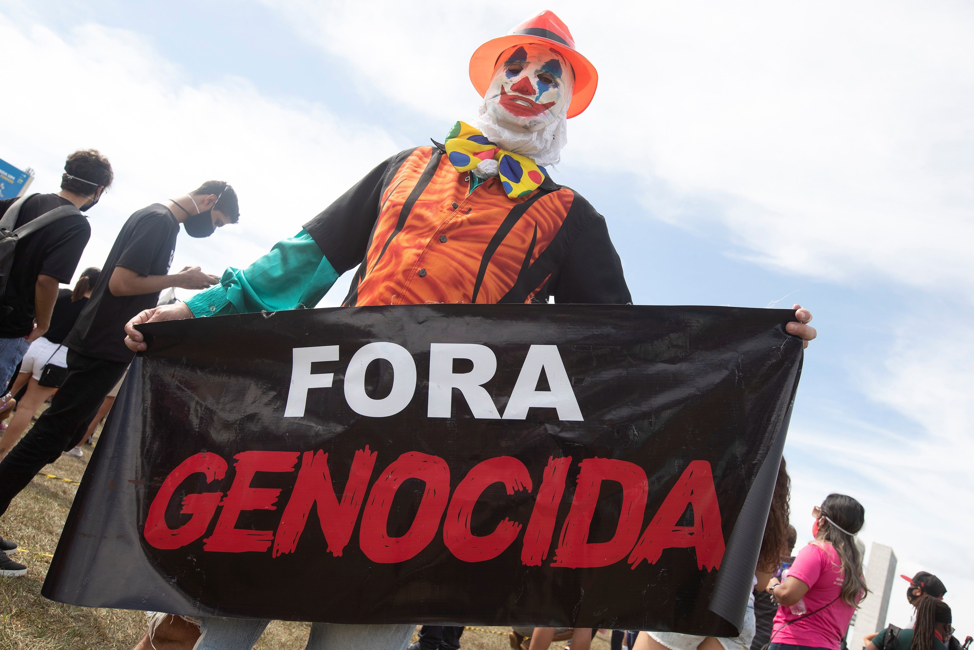 Manifestación contra Jair Bolsonaro en Brasilia.