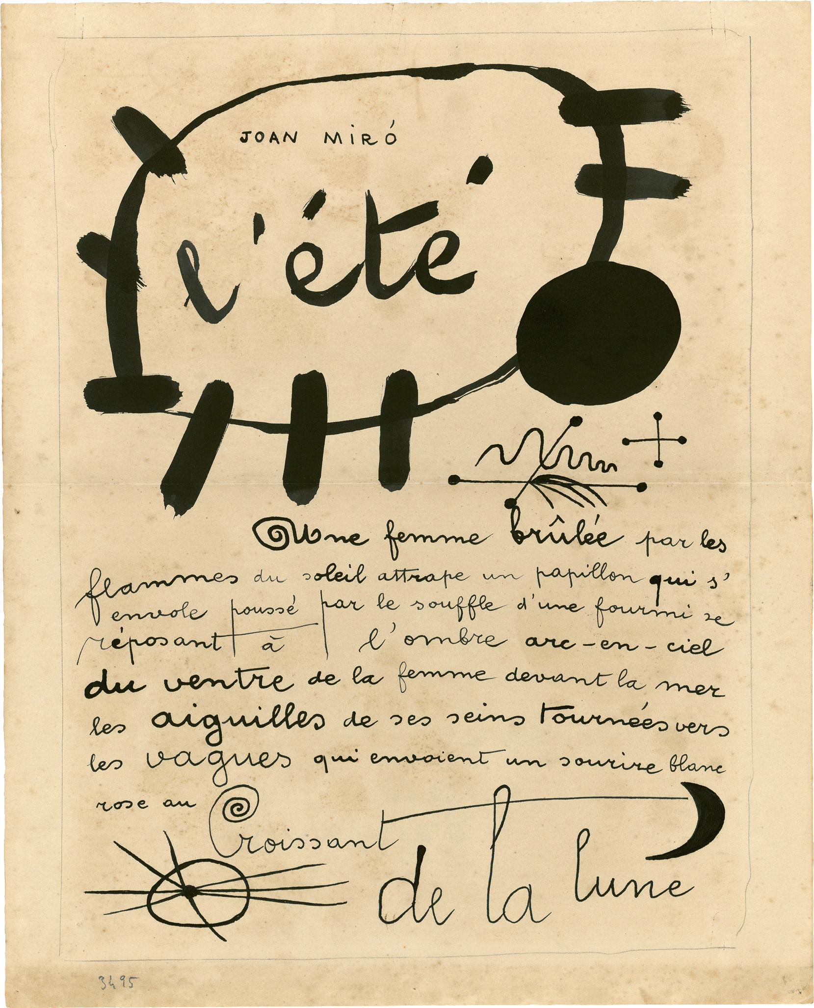 Dibujo-poema "El verano" de 1937