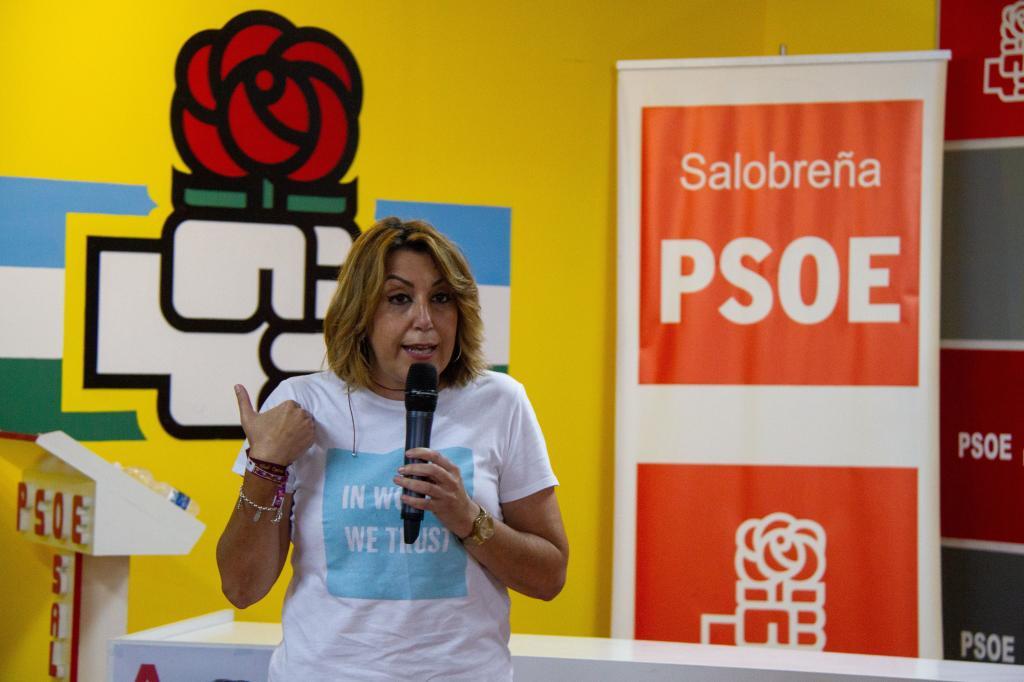 La candidata a las primarias del PSOE Susana Daz, en un acto de campaa.