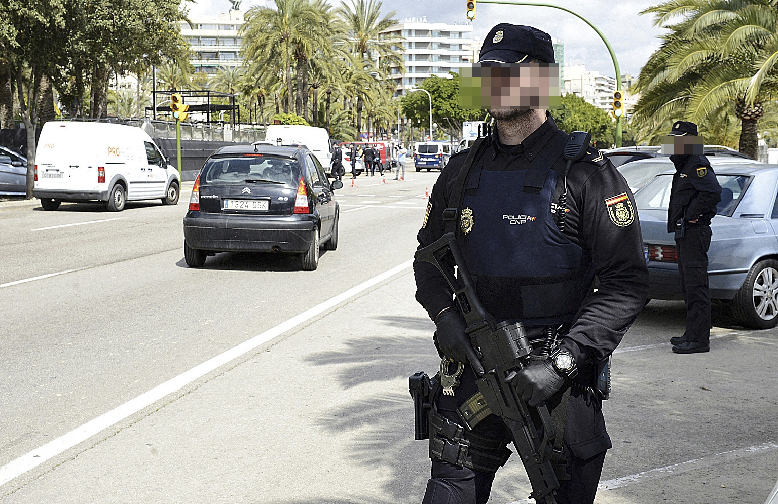 Control de la Policia Nacional en Palma.