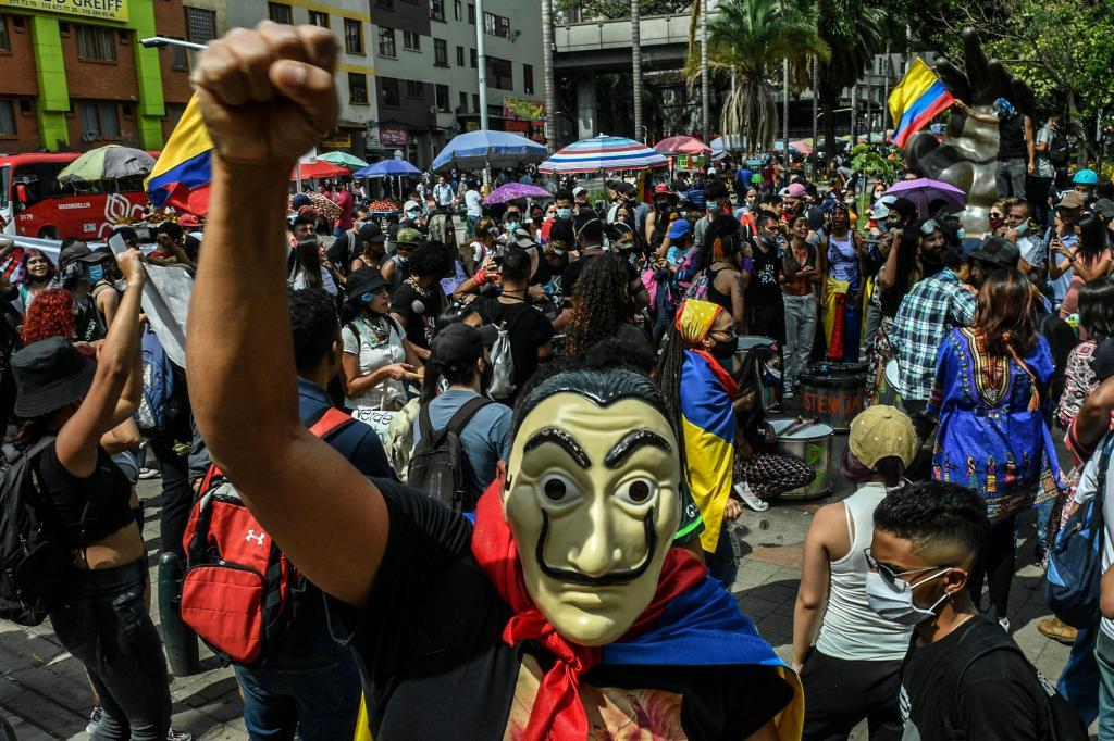 Protesta en Medelln contra el presidente colombiano Ivn Duque