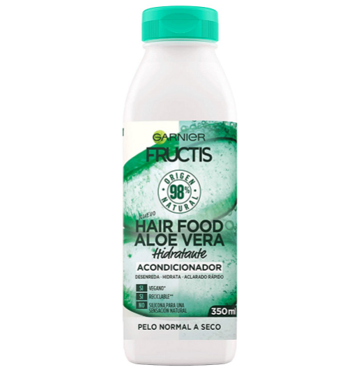 Hidratacin pelo fino: acondicionador Fructis Hair Food de Garnier.