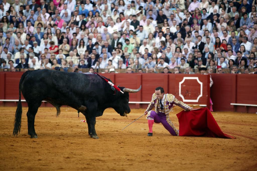Desplante de Rafaelillo a un toro de Miura en Sevilla