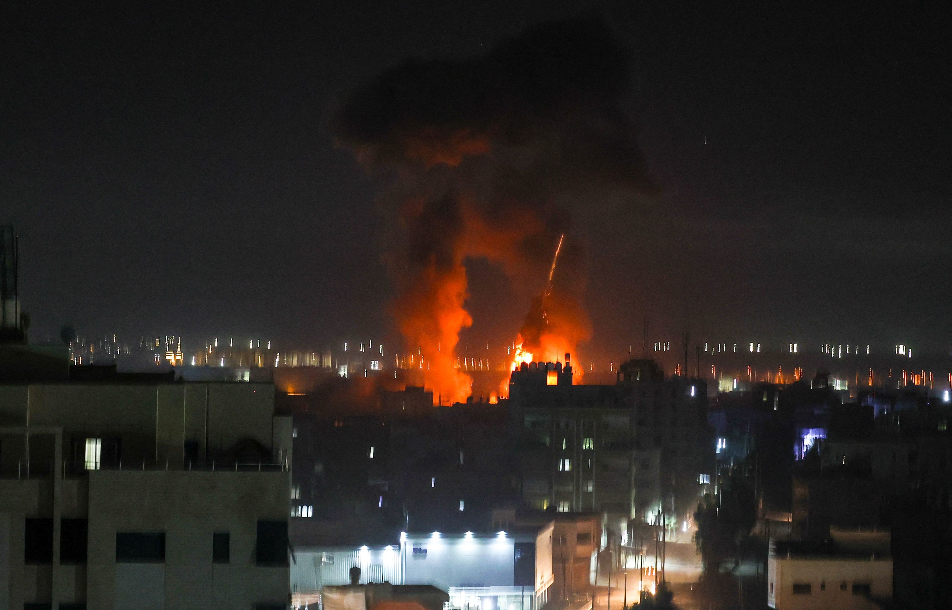 Bombardeos en la Franja de Gaza, este mircoles.